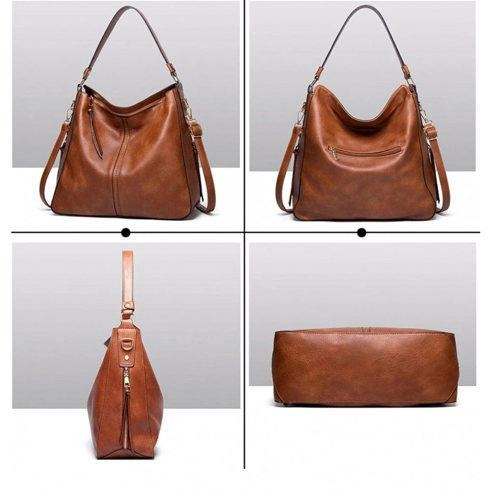 Generic Women's PU Leather Zipper Handbag