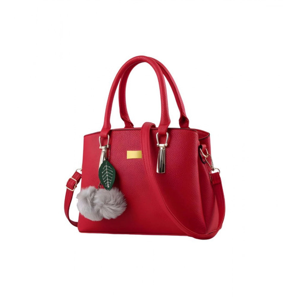 Generic Women's PU Leather Solid Shoulder Zipper Handbag (Red) – sivstore